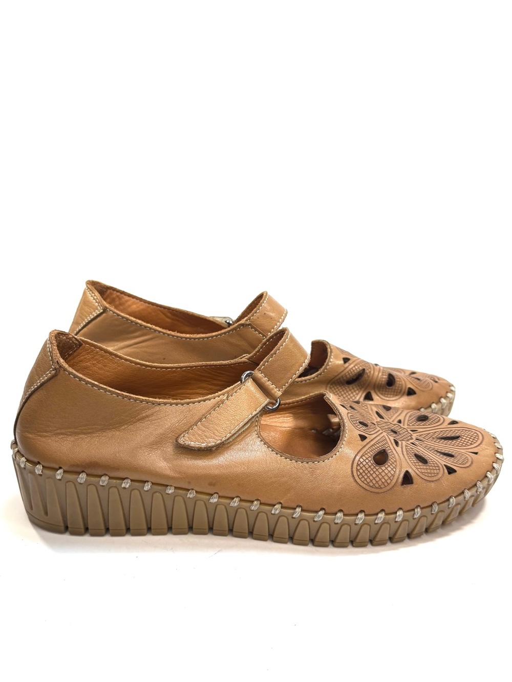 Molly Bessa Tan Leather Mary Jane Loafers | 40 - Picture 3 of 10